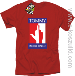 Tommy Middle Finger - koszulka męska czerwona