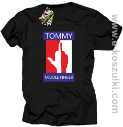 Tommy Middle Finger - koszulka męska czarna