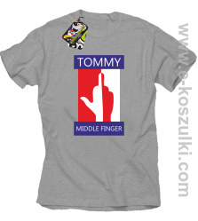 Tommy Middle Finger - koszulka męska melanż 