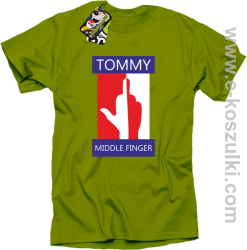 Tommy Middle Finger - koszulka męska kiwi