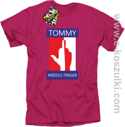 Tommy Middle Finger - koszulka męska różowa
