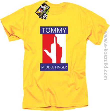 Tommy Middle Finger - koszulka męska żółta