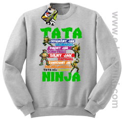 Tata Odważny jak Leonardo Żółwie NINJA Turtles - bluza bez kaptura STANDARD melanż 