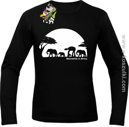 Meanwhile in Africa Star Trek - Longsleeve męski czarny