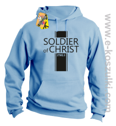 Soldier of Christ - Żołnierz Chrystusa - bluza z kapturem błękitna