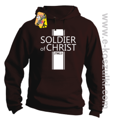 Soldier of Christ - Żołnierz Chrystusa - bluza z kapturem brązowa