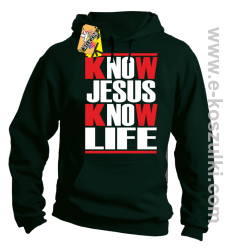 Know Jesus know life - Bluza z kapturem butelka