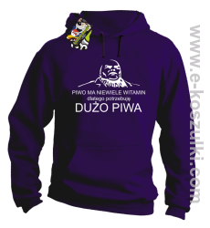 Piwo ma niewiele witamin dlatego potrzebuję dużo piwa - bluza z kapturem fioletowa