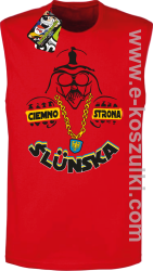 Ciemno strona Ślunska - bezrękawnik męski czerwony