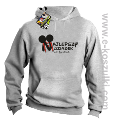 Najlepszy dziadek na świecie ala Mickey - bluza z kapturem męska melanż