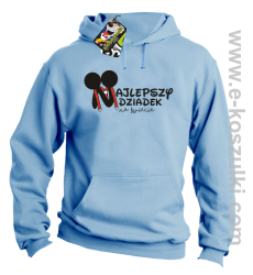 Najlepszy dziadek na świecie ala Mickey - bluza z kapturem męska błękitna