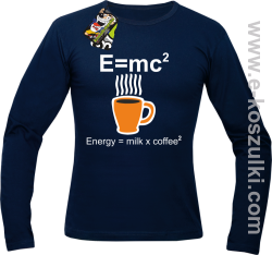 E=mc2 - Energy = Milk x Coffee 2 - Longsleeve męski granatowy