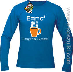 E=mc2 - Energy = Milk x Coffee 2 - Longsleeve męski niebieski