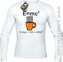 E=mc2 - Energy = Milk x Coffee 2 - Longsleeve męski biały