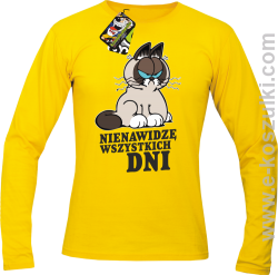 Nienawidzę wszystkich dni - longsleeve męski żółty