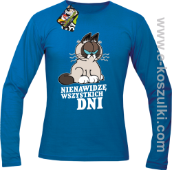 Nienawidzę wszystkich dni - longsleeve męski niebieski