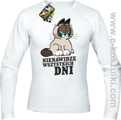 Nienawidzę wszystkich dni - longsleeve męski biały