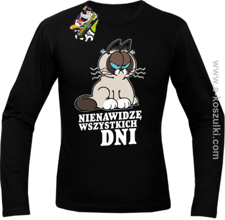 Nienawidzę wszystkich dni - longsleeve męski czarny