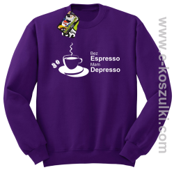 Bez Espresso Mam Depresso - bluza bez kaptura STANDARD fioletowa