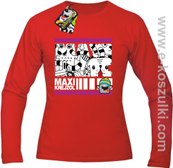 MAXI Krejzol Freaky Cartoon Red Doggy - longsleeve męski czerwony