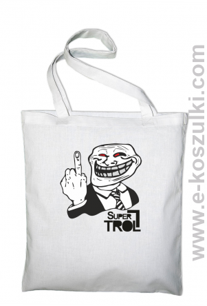 SUPER TROLL FACE FuckUP - torba eko biała