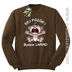 Dej Pozór Bydzie Larmo - bluza bez kaptura STANDARD brązowa