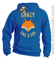 Crazy like a Fox - bluza z kapturem niebieska