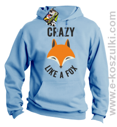 Crazy like a Fox - bluza z kapturem błekitna