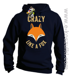 Crazy like a Fox - bluza z kapturem granatowa