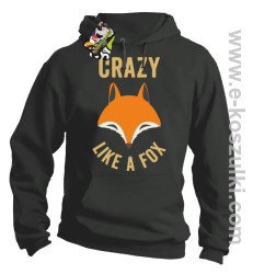 Crazy like a Fox - bluza z kapturem szara