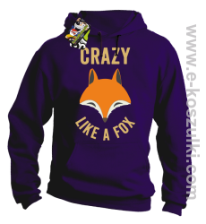 Crazy like a Fox - bluza z kapturem fioletowa