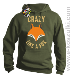 Crazy like a Fox - bluza z kapturem khaki