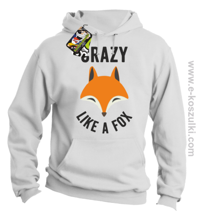 Crazy like a Fox - bluza z kapturem biała