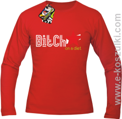 Bitch on a diet - longsleeve męski czerwony