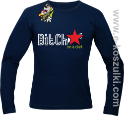 Bitch on a diet - longsleeve męski granatowy