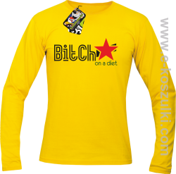 Bitch on a diet - longsleeve męski żółty