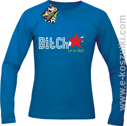 Bitch on a diet - longsleeve męski niebieski