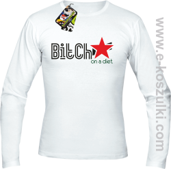 Bitch on a diet - longsleeve męski biały