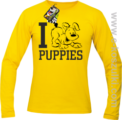 I Love Puppies - Longsleeve męski żółty