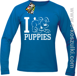 I Love Puppies - Longsleeve męski niebieski 