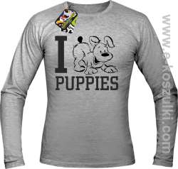 I Love Puppies - Longsleeve męski melanż 