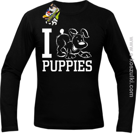 I Love Puppies - Longsleeve męski czarny