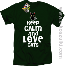 Keep Calm and Love Cats BlackFilo - koszulka męska butelkowa