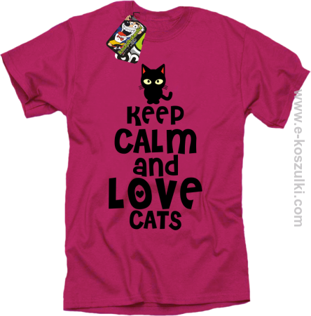 Keep Calm and Love Cats BlackFilo - koszulka męska 