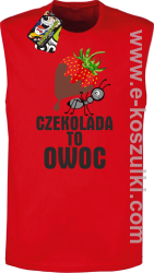 Czekolada to owoc - bezrękawnik męski czerwony