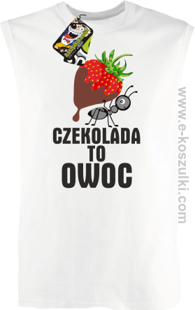 Czekolada to owoc - bezrękawnik męski biały