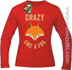 Crazy like a Fox - longsleeve męski czerwony