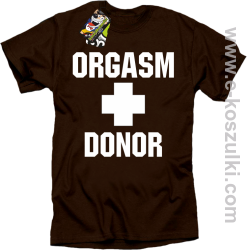 Orgasm Donor - koszulka męska brązowa