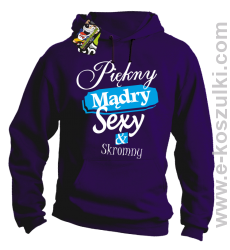 Piękny mądry sexy _ skromny - bluza z kapturem fioletowa