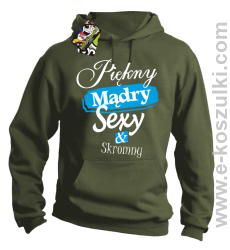 Piękny mądry sexy _ skromny - bluza z kapturem khaki